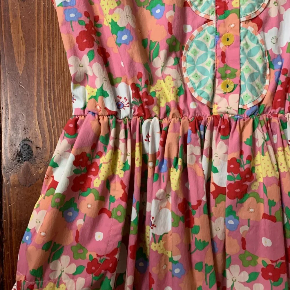 Matilda Jane Pink Floral Print Leah Sleeveless Women's Medium Fit & Flare Dress